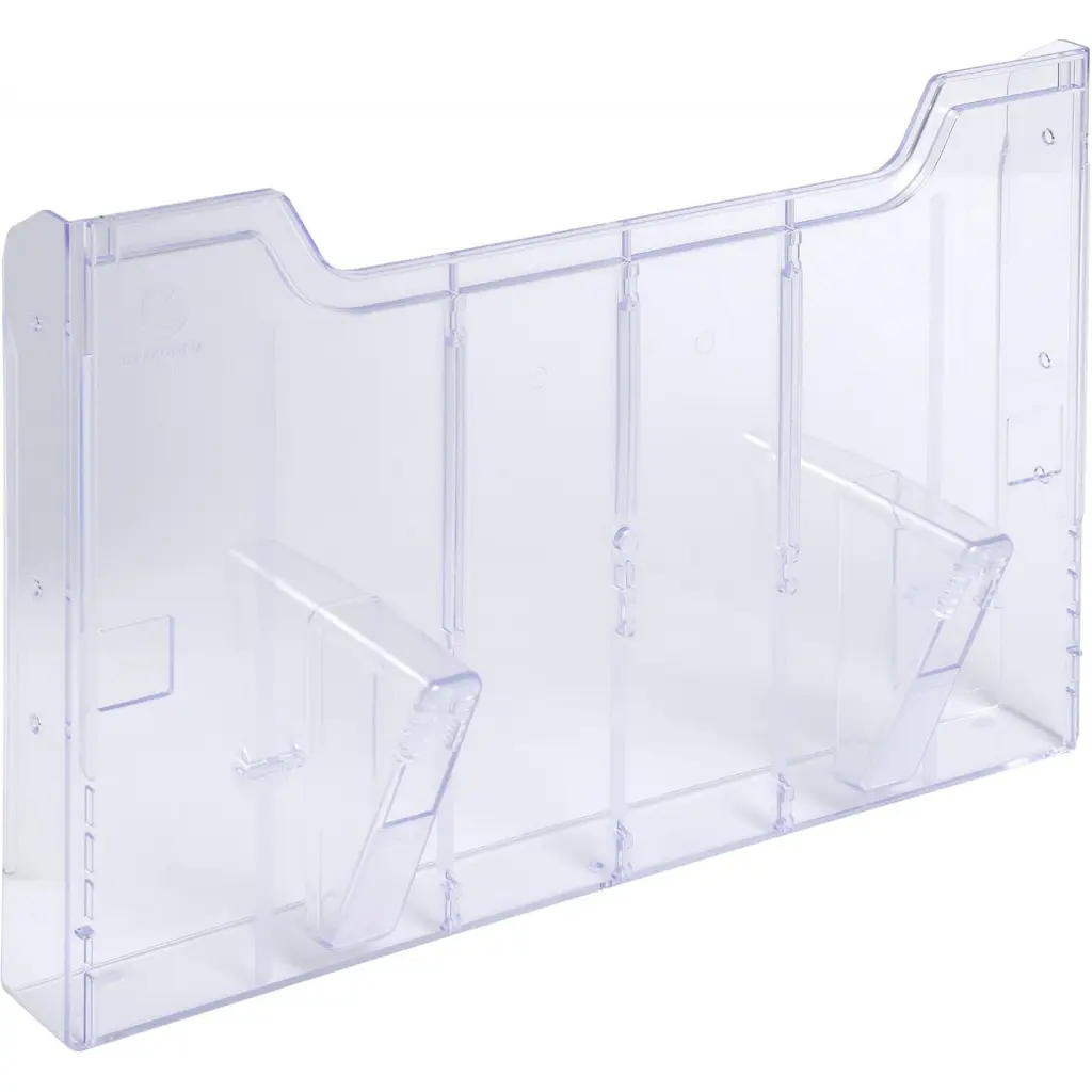 Exacompta Horizontal Wall Literature Holder 80 x 327 x 213mm Clear - 64158D