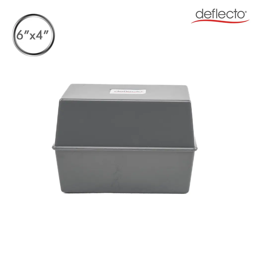 Defletco Essentials Card Index Box 152 x 102mm Grey CP011YTGRY