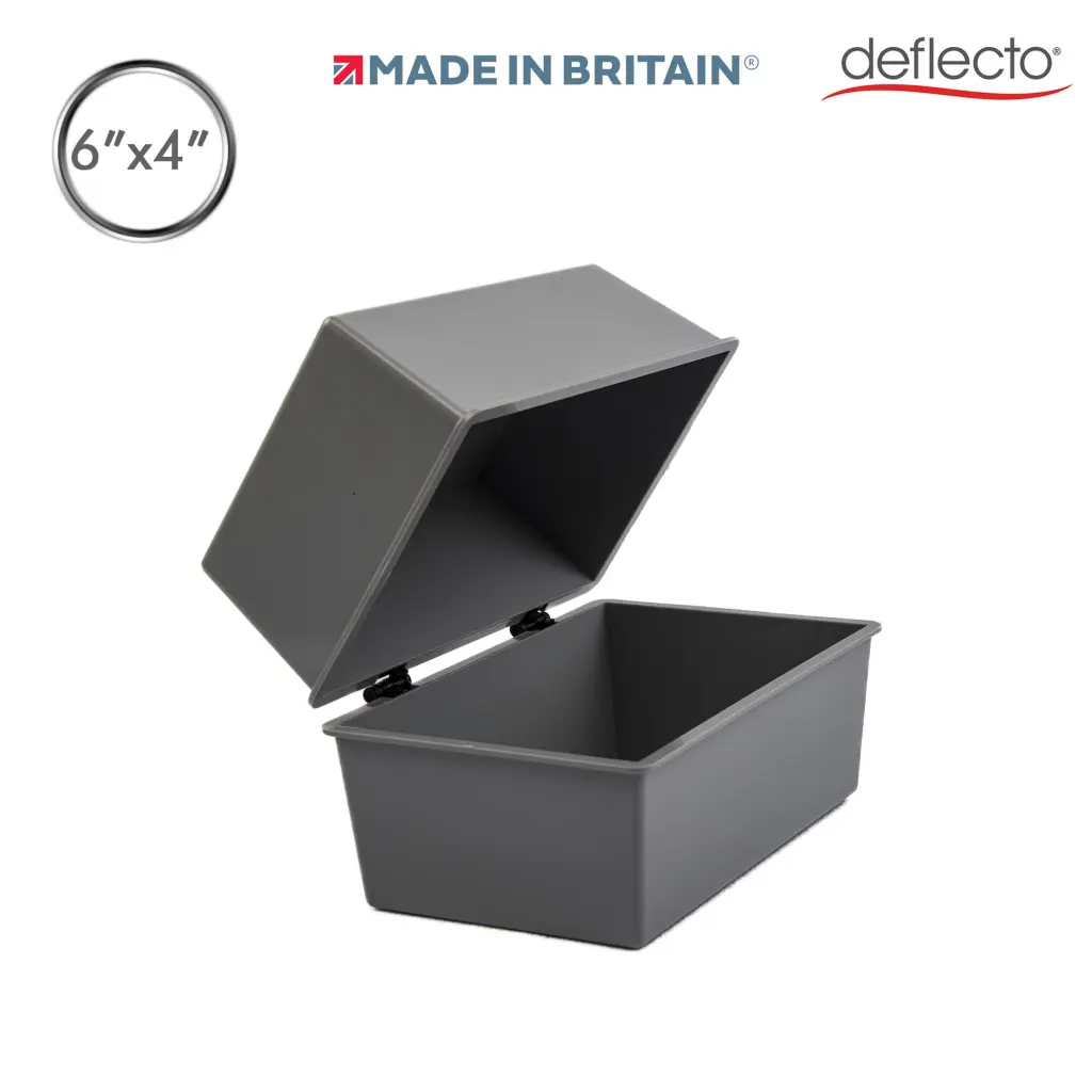 Defletco Essentials Card Index Box 152 x 102mm Grey CP011YTGRY