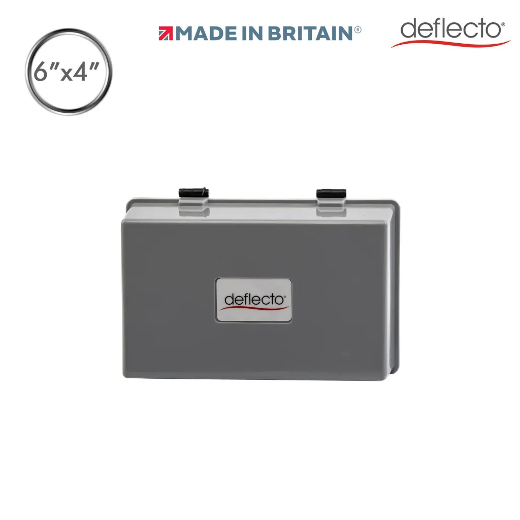 Defletco Essentials Card Index Box 152 x 102mm Grey CP011YTGRY