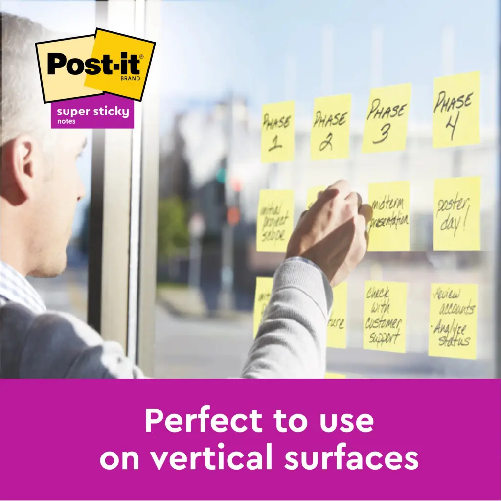 Post-it Super Sticky Notes 76x76mm Canary Yellow Promo Pack 90 Sheets per Pad (Pack 8 + 4 Free) - 7100290174