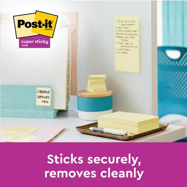 Post-it Super Sticky Notes 76x76mm Canary Yellow Promo Pack 90 Sheets per Pad (Pack 20 + 4 Free) - 7100236613