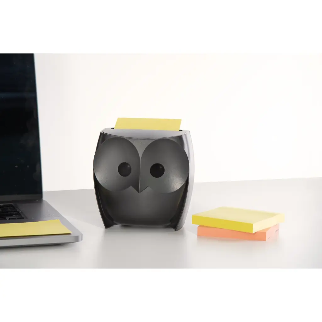 Post-it Z-Notes Dispenser Owl Black + 2 Packs Post-it Super Sticky Z-Notes 45 Sheets per Pad - 7100322315