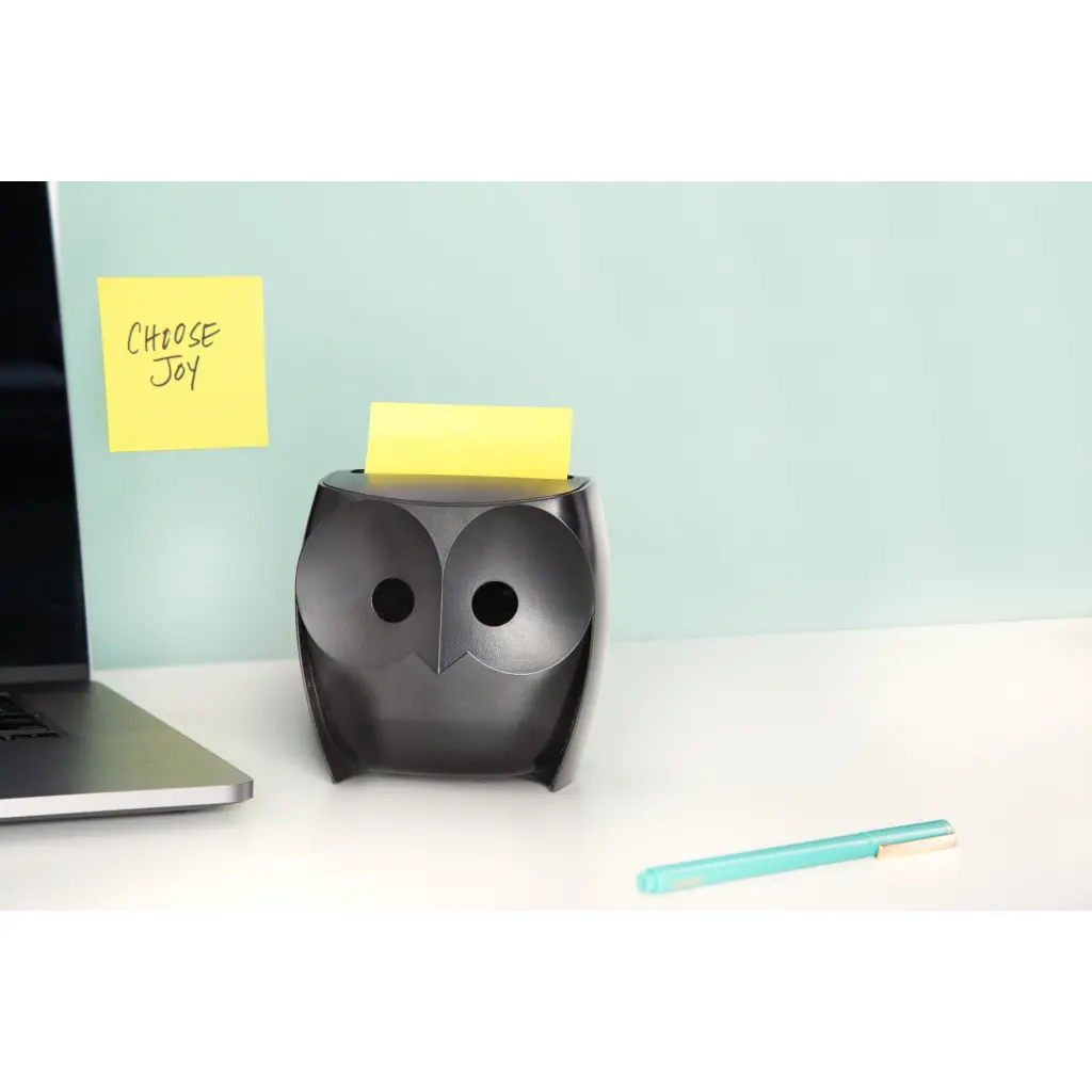 Post-it Z-Notes Dispenser Owl Black + 2 Packs Post-it Super Sticky Z-Notes 45 Sheets per Pad - 7100322315