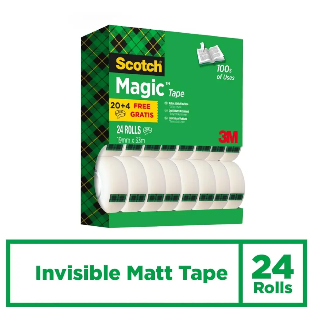 Scotch Magic Tape Value Pack 19mm x 33m Roll (Pack 24) - 7100138956