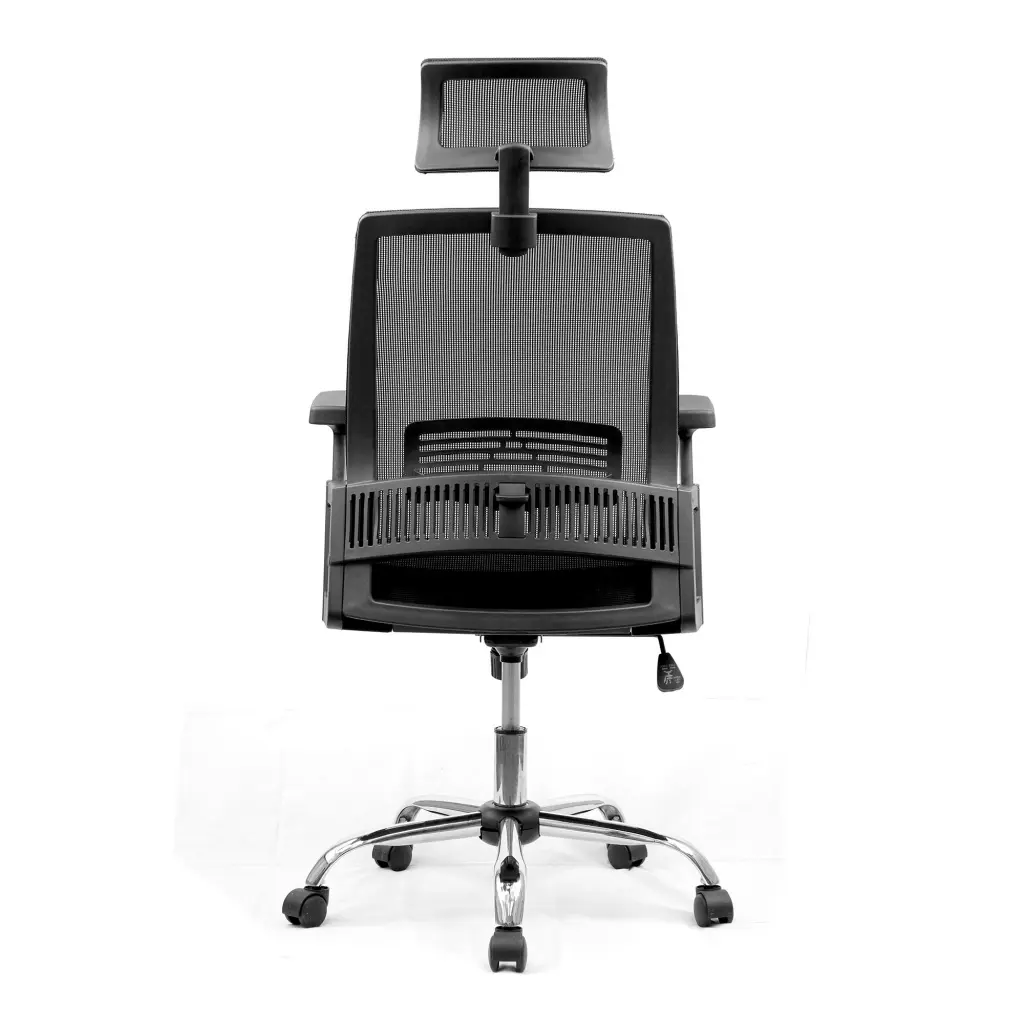 Nautilus Designs Alpha High Back Mesh Operator Office Chair with Headrest and Height Adjustable Arms Black - BCM/F816/BK