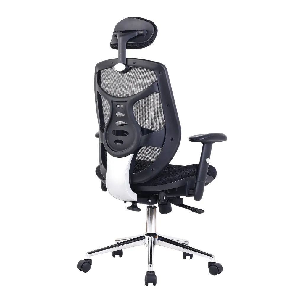 Nautilus Designs Polaris High Back Mesh Synchronous Executive Office Chair With Adjustable Headrest and Height Adjustable Arms Black - BCM/K113/BK