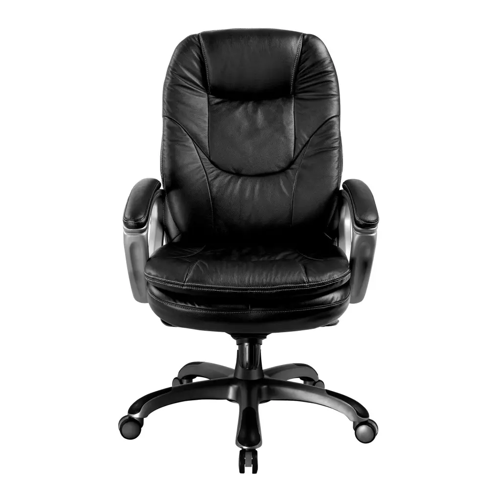 Nautilus Designs Kiev High Back Luxurious Leather Executive Office Chair With Fixed Arms Black - BCL/U646/LBK