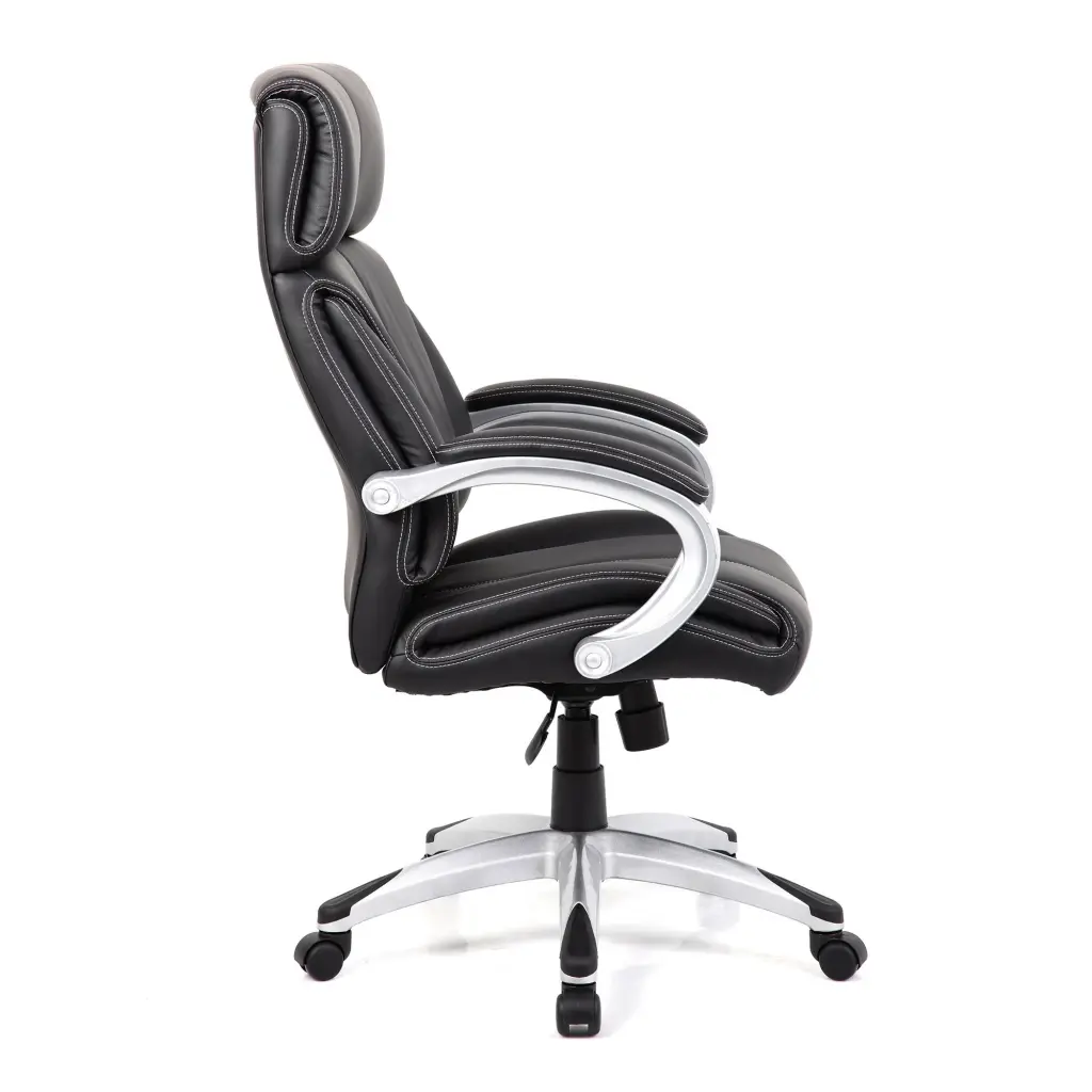 Nautilus Designs Cloud High Back Leather Faced Executive Office Chair With Fixed Arms Black - BCL/C335/BK