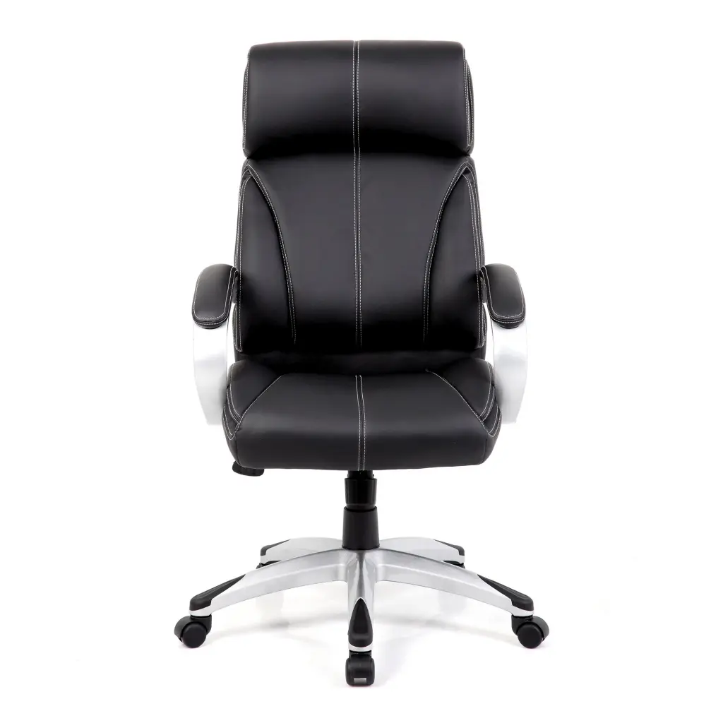 Nautilus Designs Cloud High Back Leather Faced Executive Office Chair With Fixed Arms Black - BCL/C335/BK