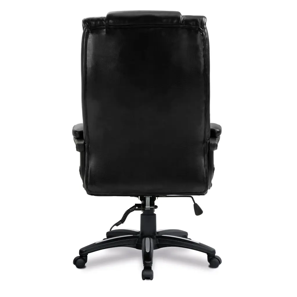 Nautilus Designs Titan Oversized High Back Leather Effect Executive Office Chair With Integral Headrest and Fixed Arms Black - BCP/G344/BK