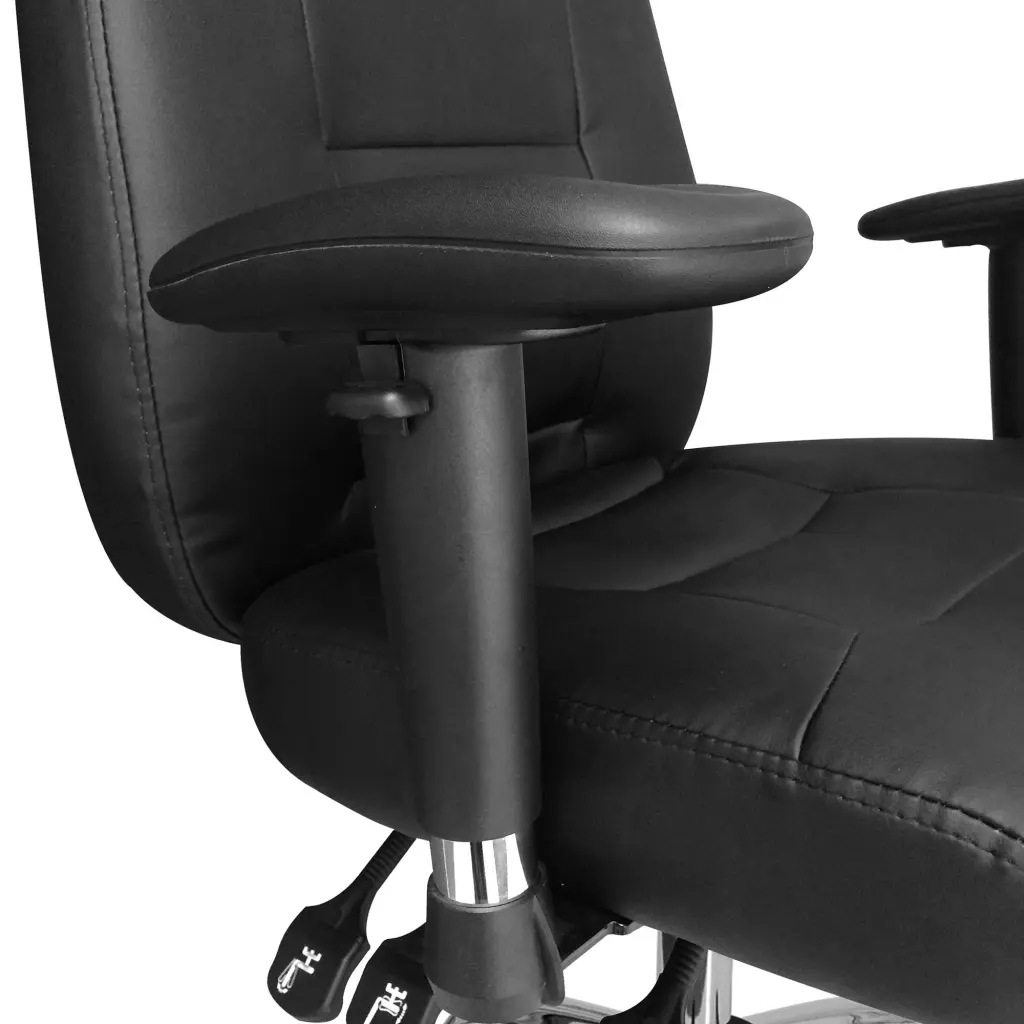 Nautilus Designs Babylon High Back Bonded Leather 24 Hour Synchronous Task Operator Office Chair With Multi-Adjustable Arms Black - BCL/R440/BK