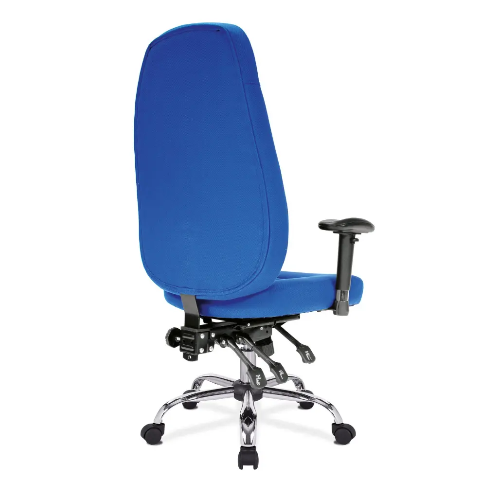 Nautilus Designs Babylon High Back Fabric 24 Hour Synchronous Task Operator Office Chair With Multi-Adjustable Arms Blue - BCF/R440/BL