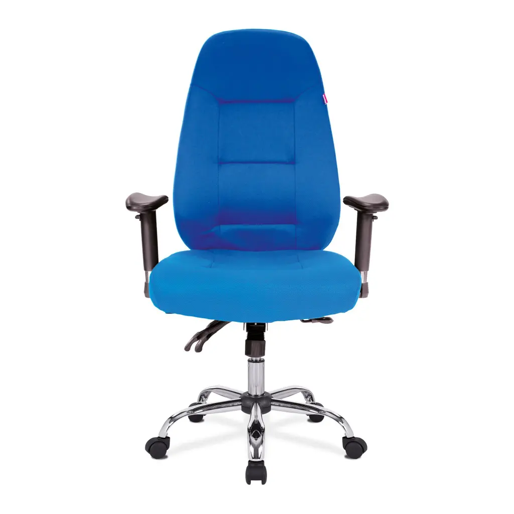 Nautilus Designs Babylon High Back Fabric 24 Hour Synchronous Task Operator Office Chair With Multi-Adjustable Arms Blue - BCF/R440/BL