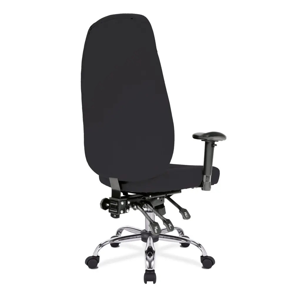 Nautilus Designs Babylon High Back Fabric 24 Hour Synchronous Task Operator Office Chair With Multi-Adjustable Arms Black - BCF/R440/BK