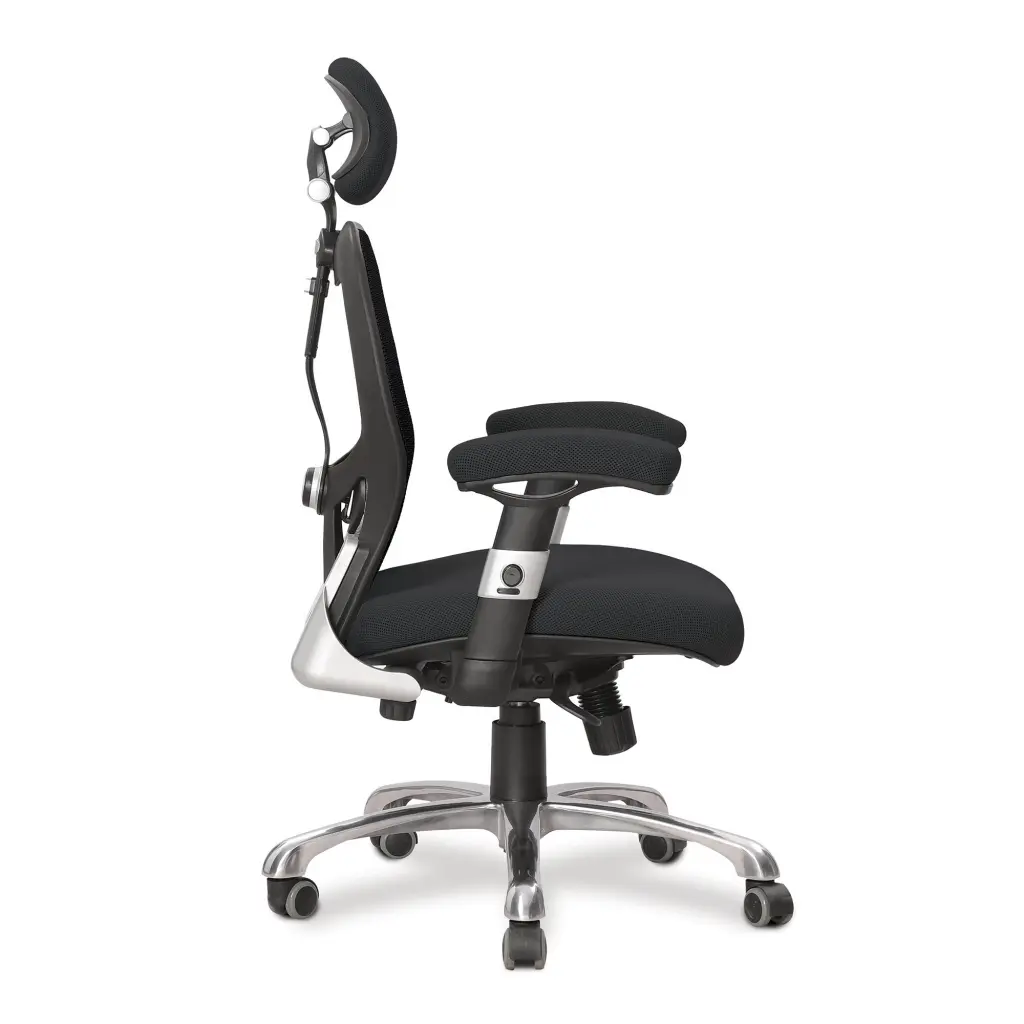 Nautilus Designs Ergo Luxury High Back Ergonomic Mesh Executive Operator Office Chair Black - Certified for 24 Hour Use - DPA/ERGO/KTAG/M