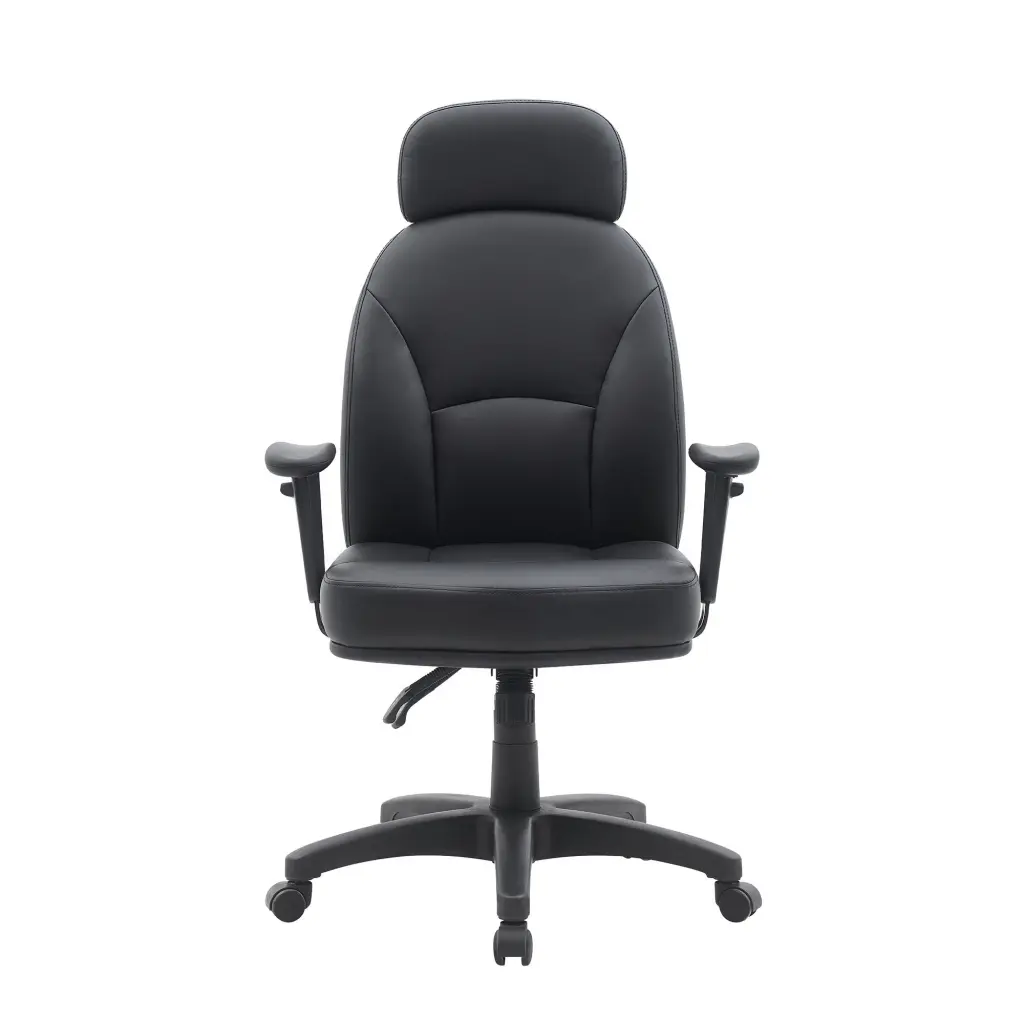 Nautilus Designs Avon High Back 24 Hour Triple Lever Bonded Leather Operator Office Chair With Height Adjustable Arms Black - BCL/R373/BK