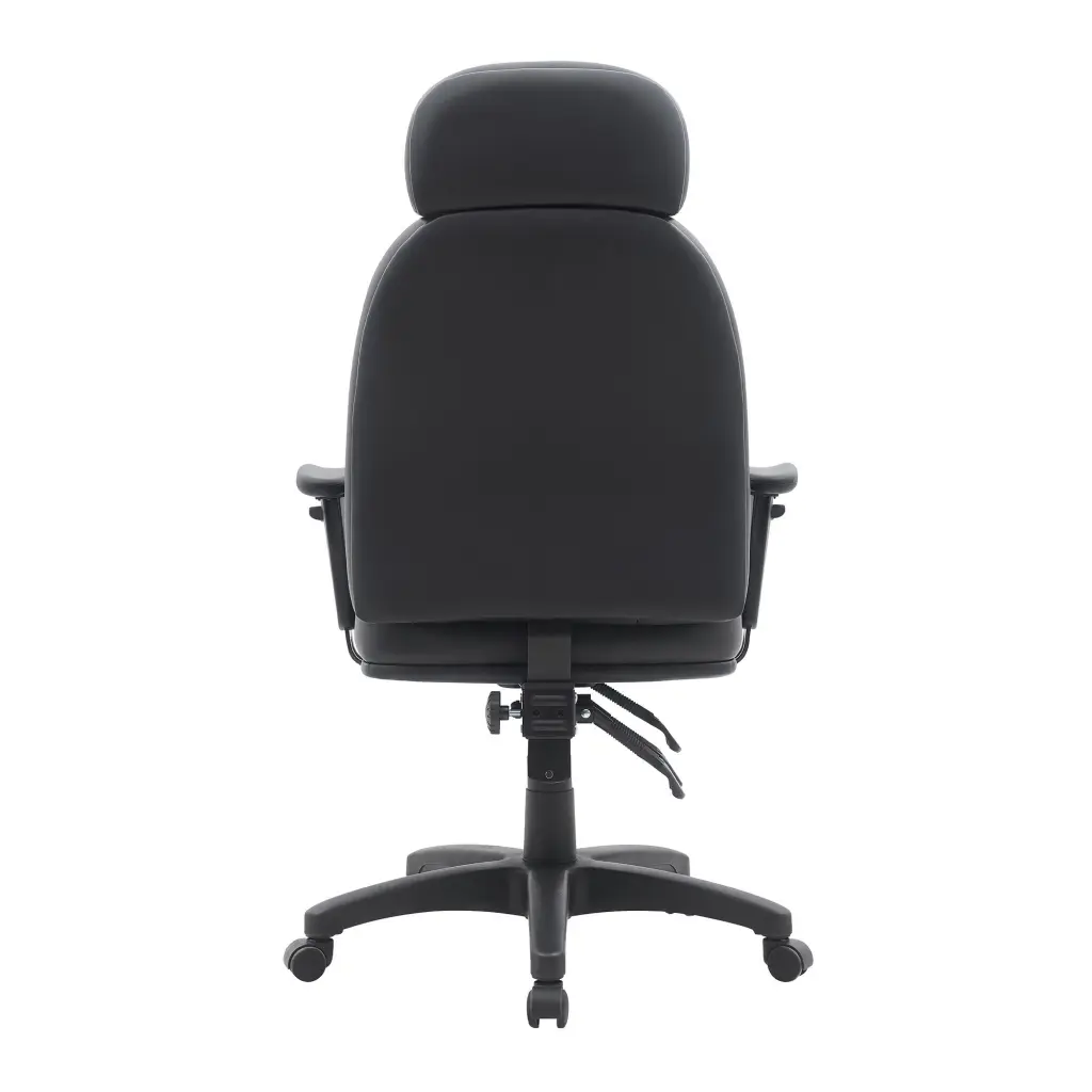 Nautilus Designs Avon High Back 24 Hour Triple Lever Bonded Leather Operator Office Chair With Height Adjustable Arms Black - BCL/R373/BK