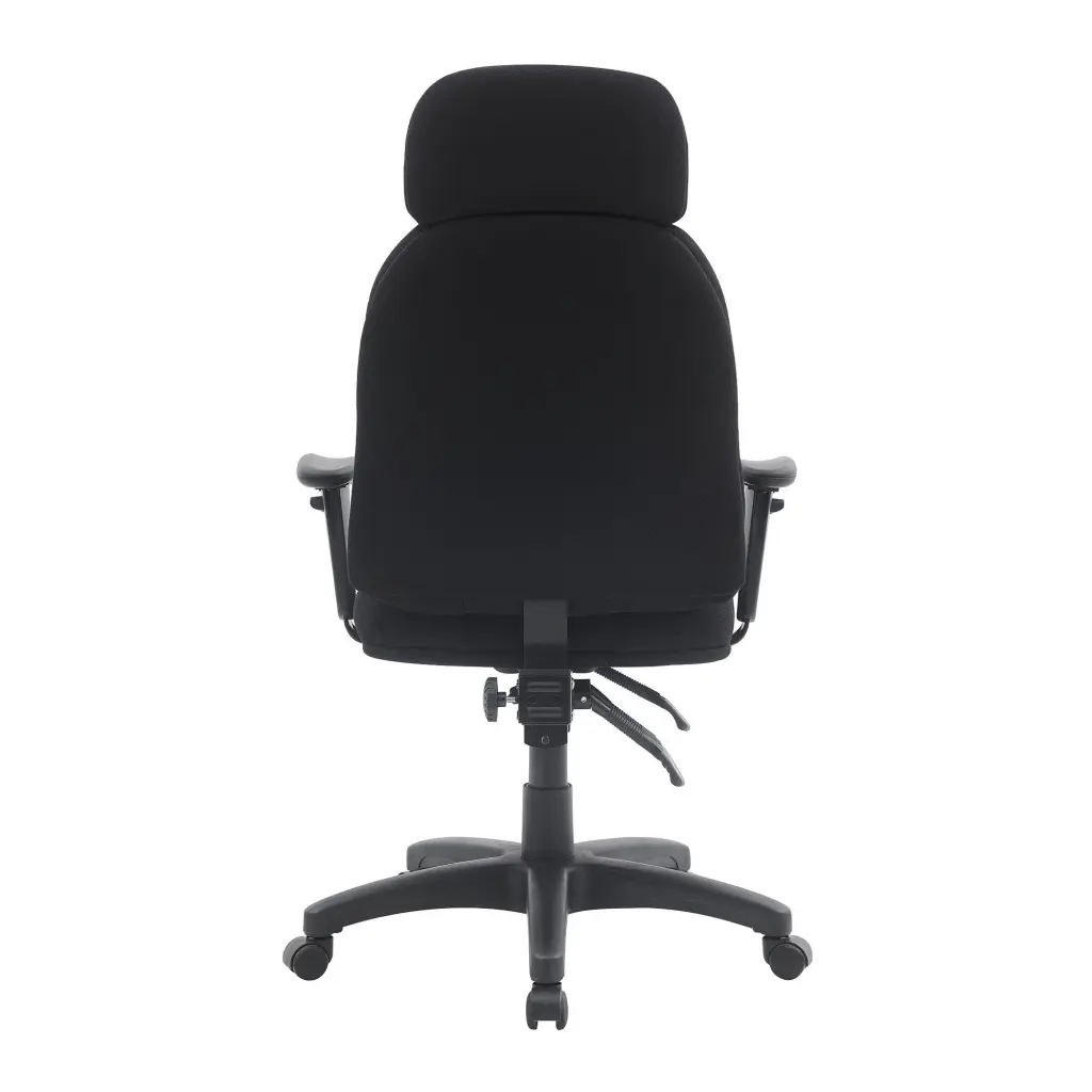 Nautilus Designs Avon High Back 24 Hour Triple Lever Fabric Operator Office Chair With Height Adjustable Arms Black - BCF/R373/BK