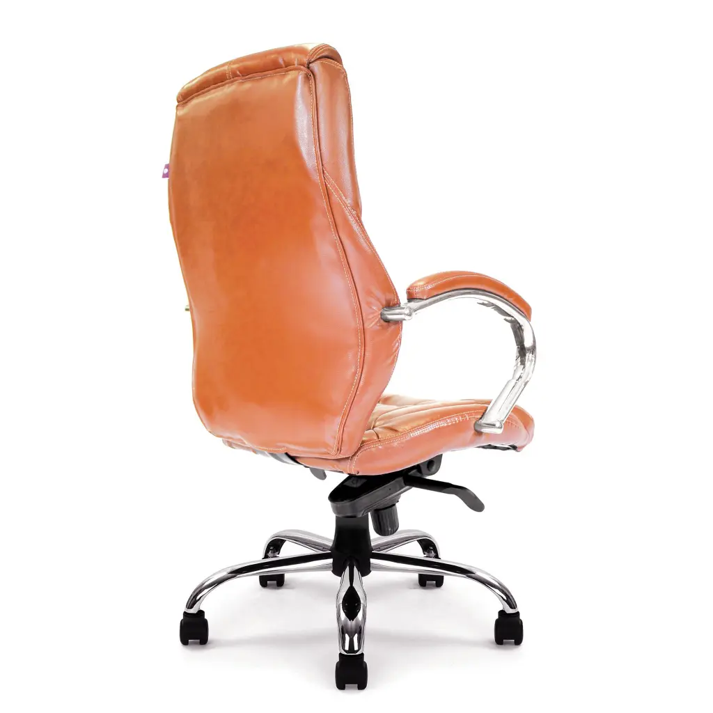 Nautilus Designs Sandown High Back Luxurious Leather Faced Synchronous Executive Chair With Integrated Headrest & Fixed Arms Tan - DPA617KTAG/TN