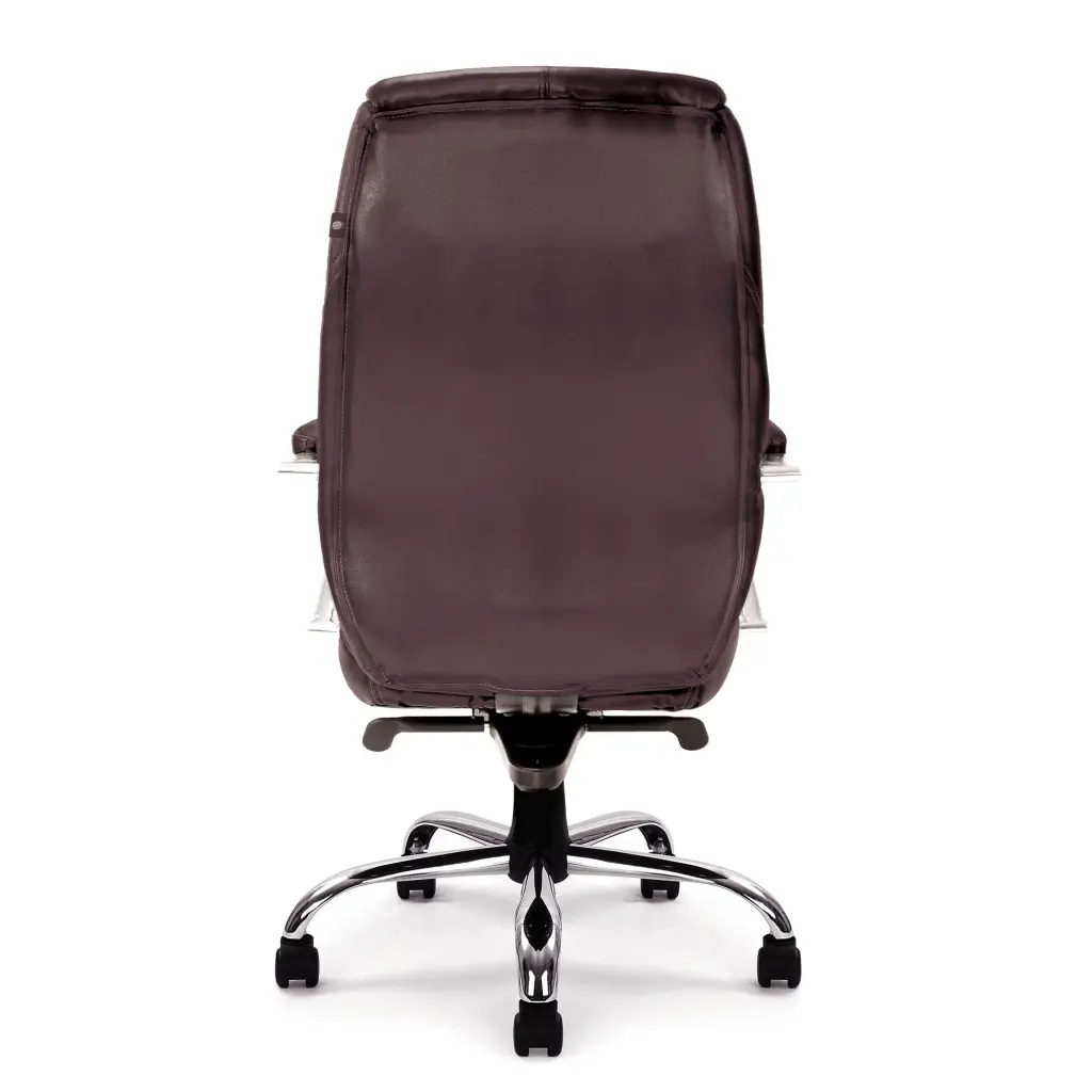 Nautilus Designs Sandown High Back Luxurious Leather Faced Synchronous Executive Chair With Integrated Headrest & Fixed Arms Brown - DPA617KTAG/LBW