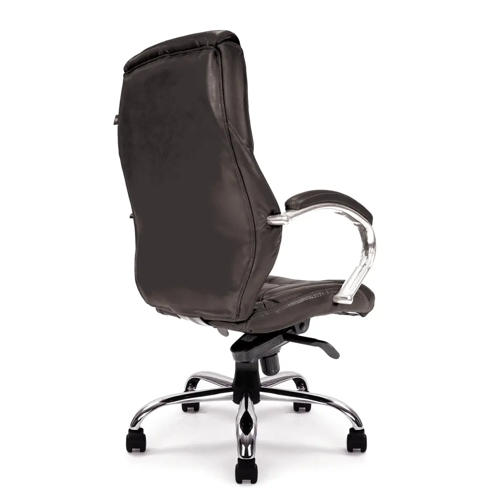 Nautilus Designs Sandown High Back Luxurious Leather Faced Synchronous Executive Chair With Integrated Headrest & Fixed Arms Black - DPA617KTAG/LBK