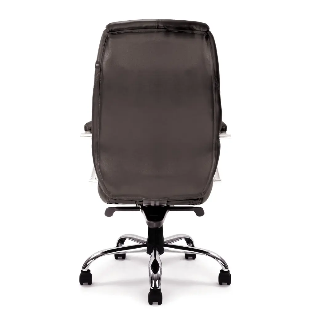 Nautilus Designs Sandown High Back Luxurious Leather Faced Synchronous Executive Chair With Integrated Headrest & Fixed Arms Black - DPA617KTAG/LBK