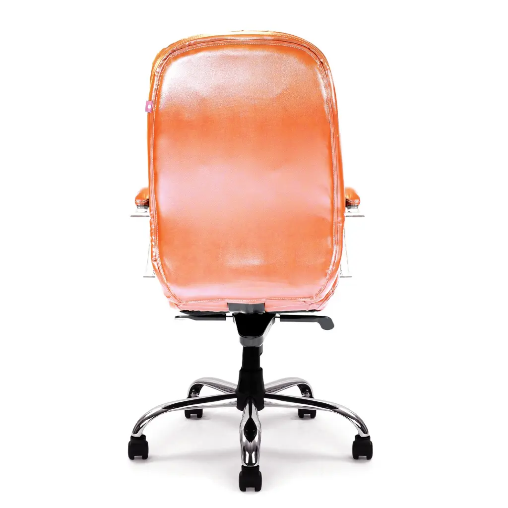 Nautilus Designs Santiago High Back Italian Leather Faced Synchronous Executive Chair With Integrated Headrest & Fixed Arms Tan - DPA618KTAG/TN