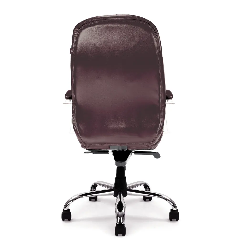 Nautilus Designs Santiago High Back Italian Leather Faced Synchronous Executive Chair With Integrated Headrest & Fixed Arms Brown - DPA618KTAG/BW