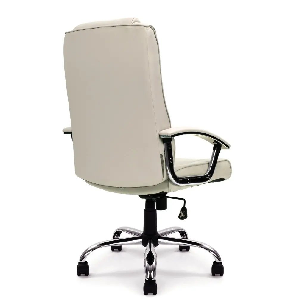 Nautilus Designs Westminster High Back Leather Faced Executive Office Chair With Integral Headrest and Fixed Arms Cream - DPA2008ATG/LCM