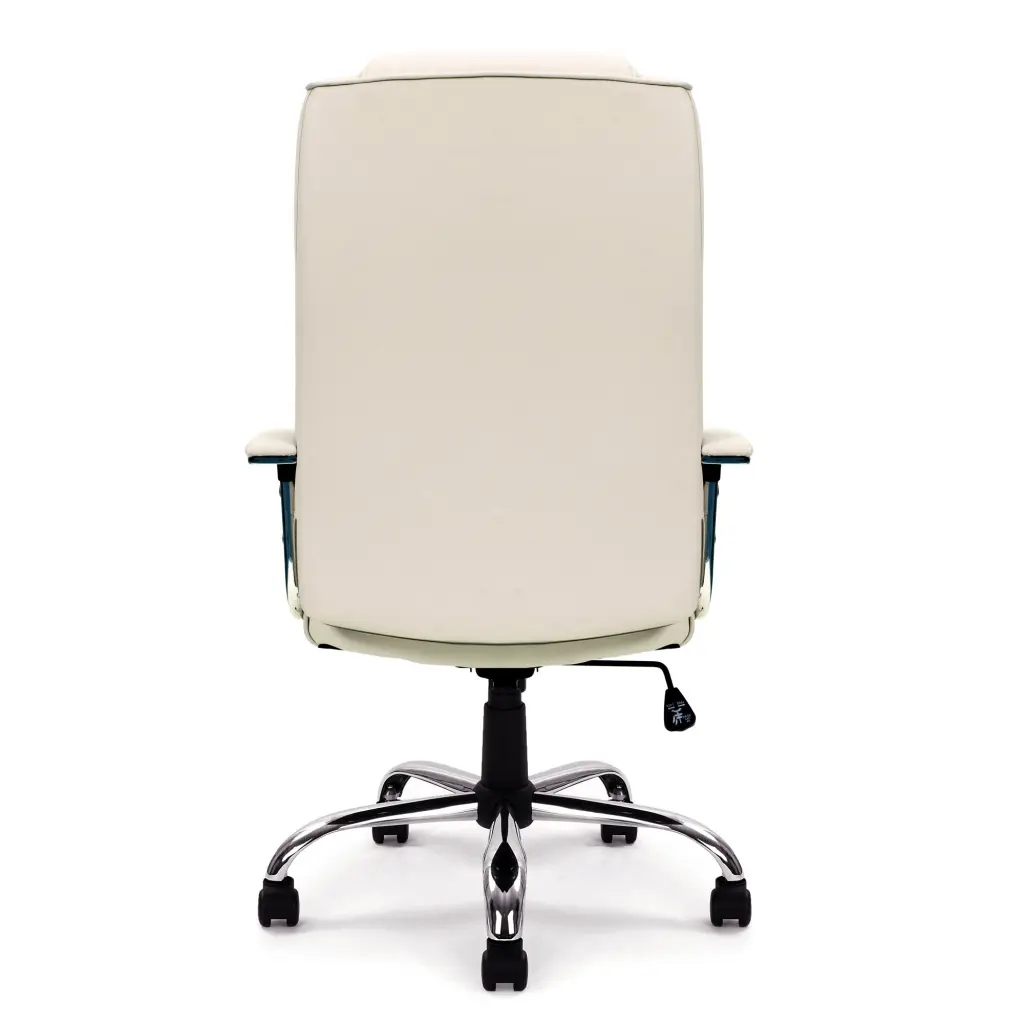 Nautilus Designs Westminster High Back Leather Faced Executive Office Chair With Integral Headrest and Fixed Arms Cream - DPA2008ATG/LCM