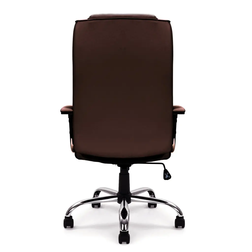 Nautilus Designs Westminster High Back Leather Faced Executive Office Chair With Integral Headrest and Fixed Arms Brown - DPA2008ATG/LBW