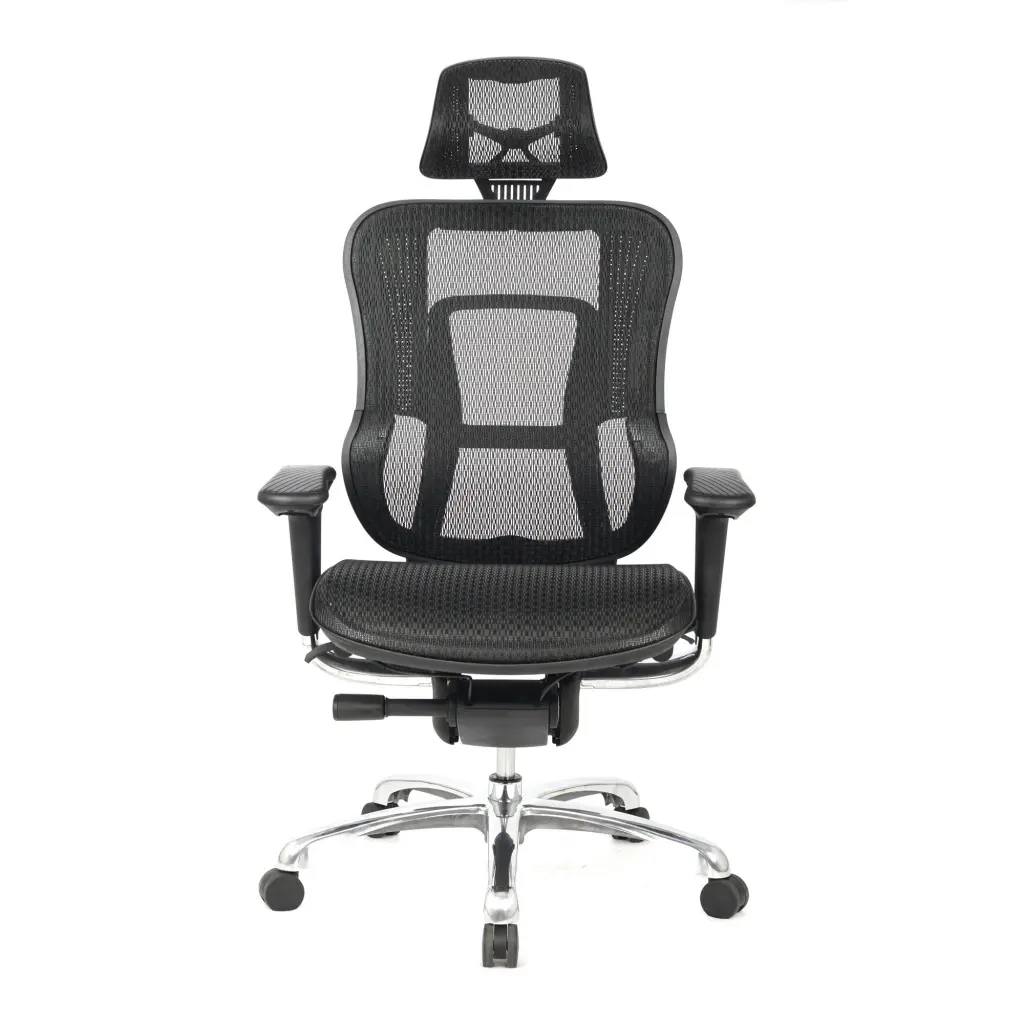 Nautilus Designs Aztec Designer High Back Mesh Synchronous Executive Office Chair With Headrest and Multi-Adjustable Arms Black - BCM/H222/BK