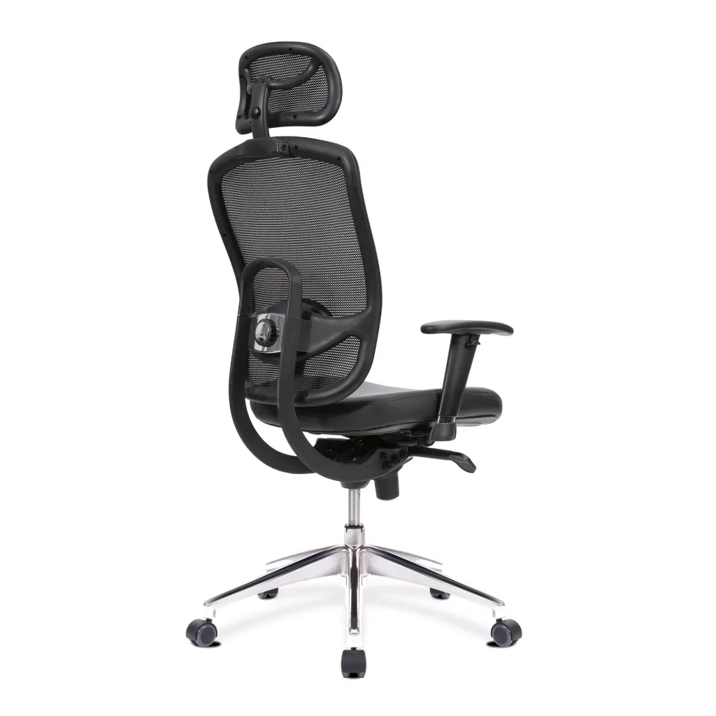 Nautilus Designs Liberty High Back Mesh Executive Office Chair With Adjustable Headrest and Height Adjustable Arms Black - DPA80HBSY/AHR