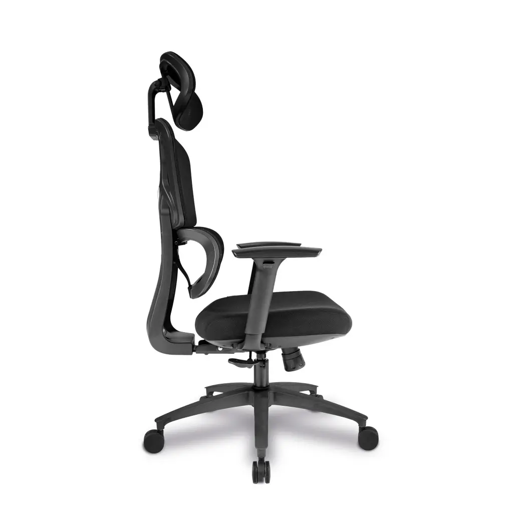 Nautilus Designs Trinity High Back Ergonomic Mesh Executive Office Chair With Lumbar Support Adjustable Headrest and Arms Black - BCM/K470/BK