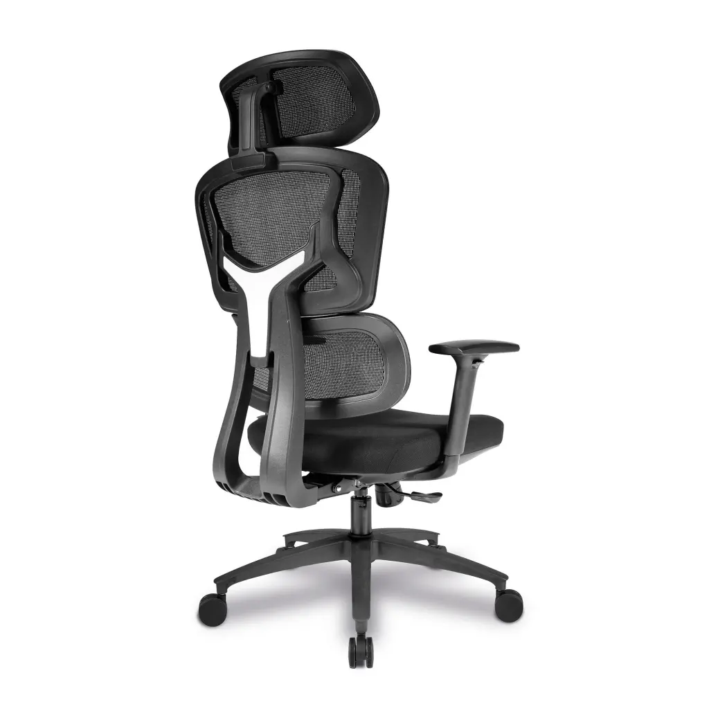 Nautilus Designs Trinity High Back Ergonomic Mesh Executive Office Chair With Lumbar Support Adjustable Headrest and Arms Black - BCM/K470/BK