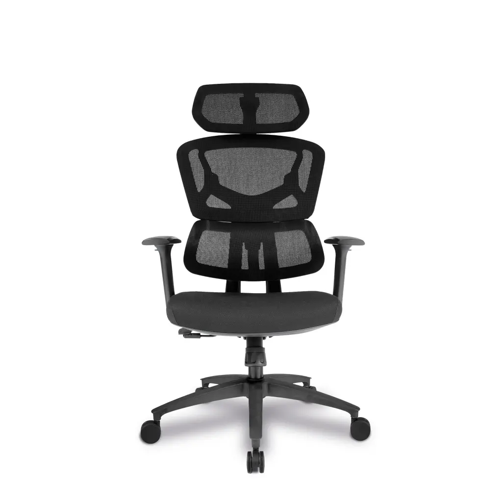 Nautilus Designs Trinity High Back Ergonomic Mesh Executive Office Chair With Lumbar Support Adjustable Headrest and Arms Black - BCM/K470/BK