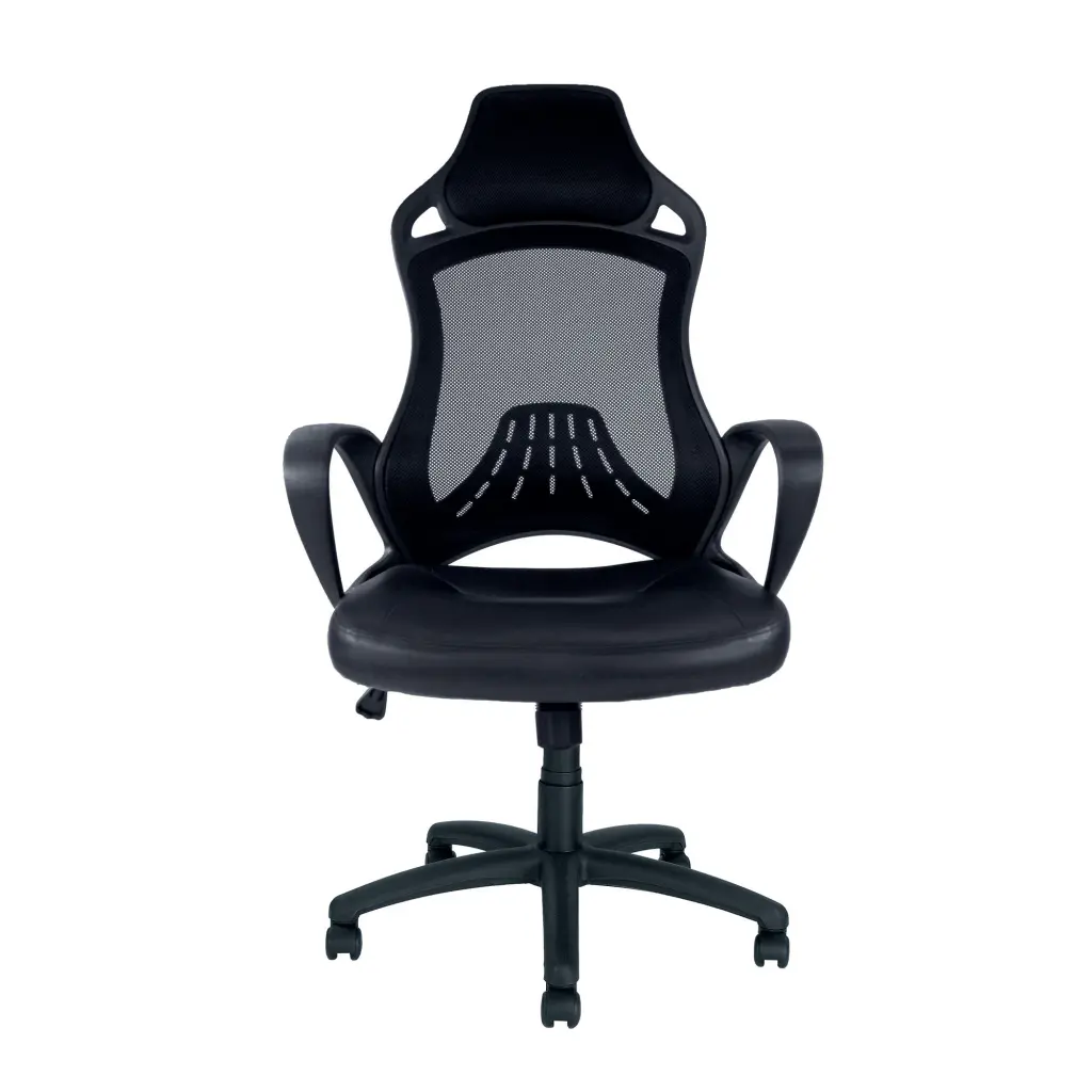 Nautilus Designs Ascot Slim High Back Mesh Task Operator Office Chair With Fixed Arms Black - BCM/G456/BK