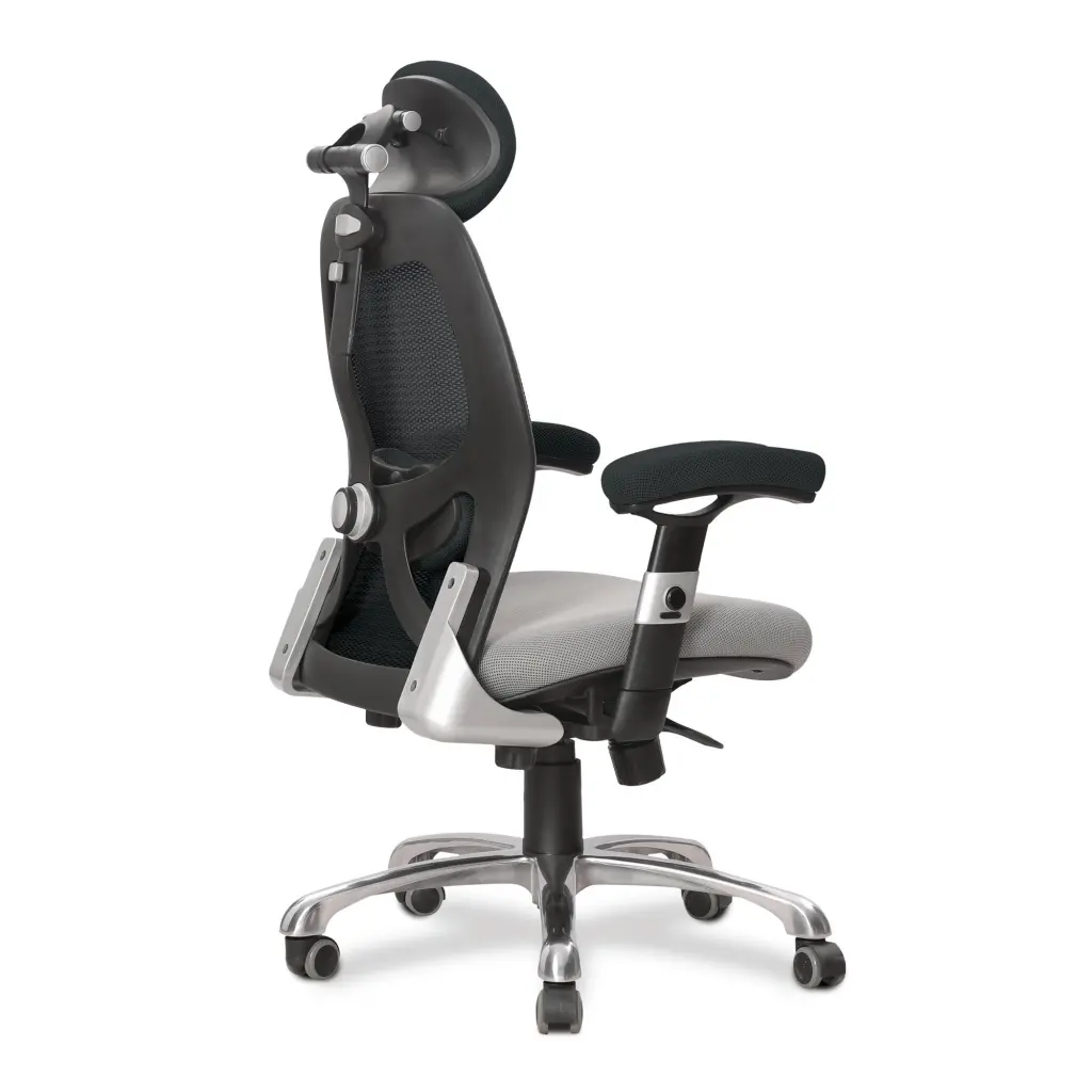 Nautilus Designs Ergo Luxury High Back Ergonomic Mesh Executive Operator Office Chair Black/Grey - Certified for 24 Hour Use - DPA/ERGO/BK-GY