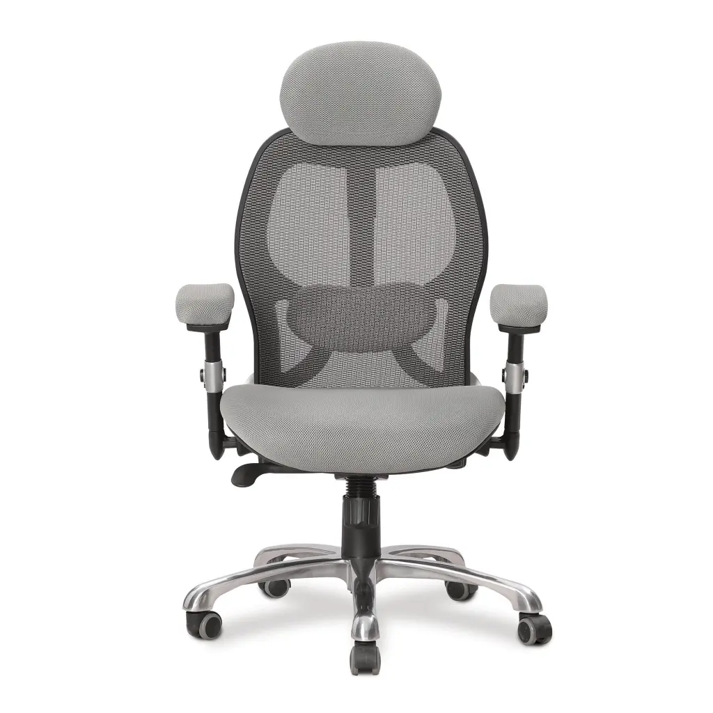 Nautilus Designs Ergo Luxury High Back Ergonomic Mesh Executive Operator Office Chair Grey - Certified for 24 Hour Use - DPA/ERGO/GY