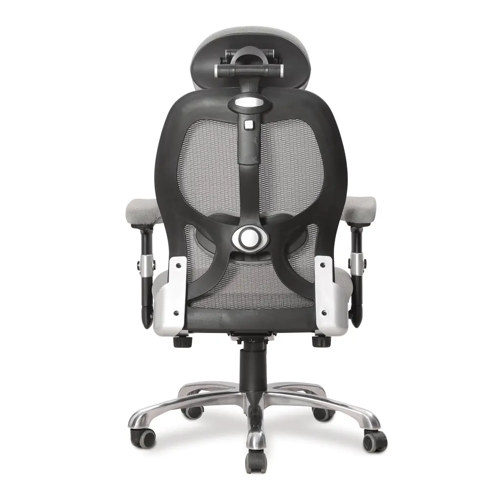 Nautilus Designs Ergo Luxury High Back Ergonomic Mesh Executive Operator Office Chair Grey - Certified for 24 Hour Use - DPA/ERGO/GY