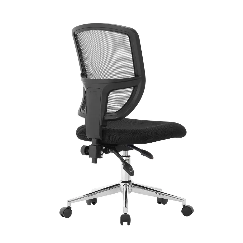 Nautilus Designs Nexus Designer Medium Back Two Tone Mesh Operator Office Chair With Sculptured Lumbar & Spine Support No Arms Black - BCM/K512/BK