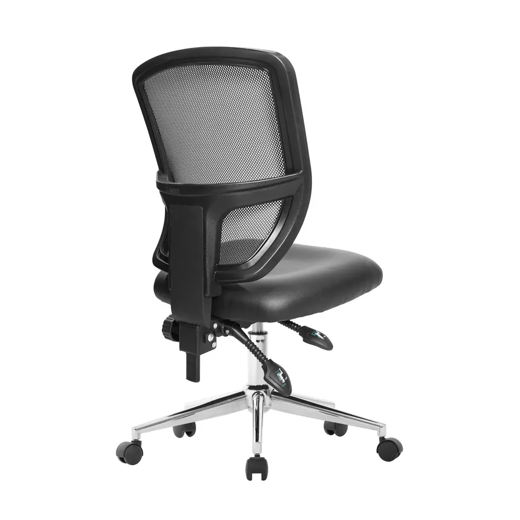 Nautilus Designs Nexus Designer Medium Back Mesh Operator Office Chair Sculptured Lumbar and Spine Support Black Vinyl - BCM/K512/BKV