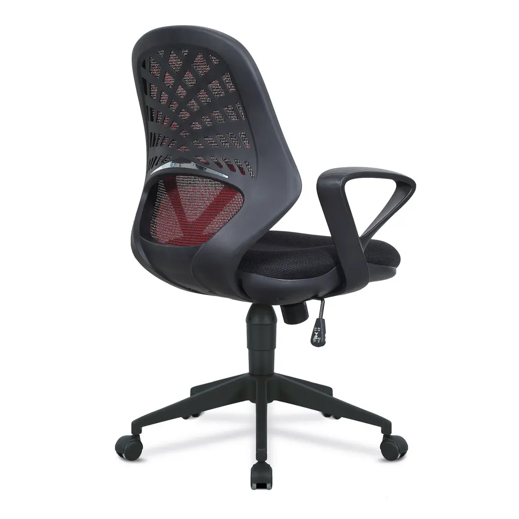 Nautilus Designs Lattice Medium Mesh Back Task Operator Office Chair With Fixed Arms Wine - BCM/K116/RD