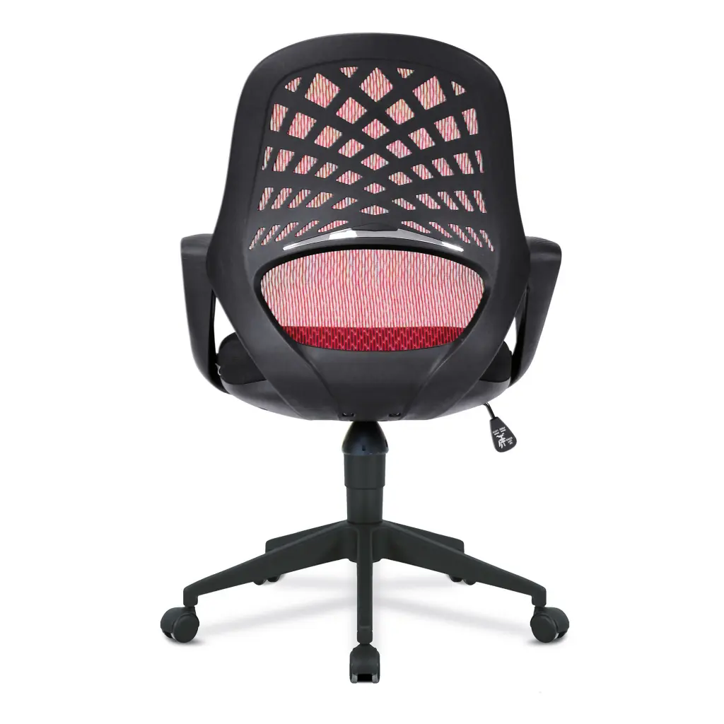 Nautilus Designs Lattice Medium Mesh Back Task Operator Office Chair With Fixed Arms Wine - BCM/K116/RD