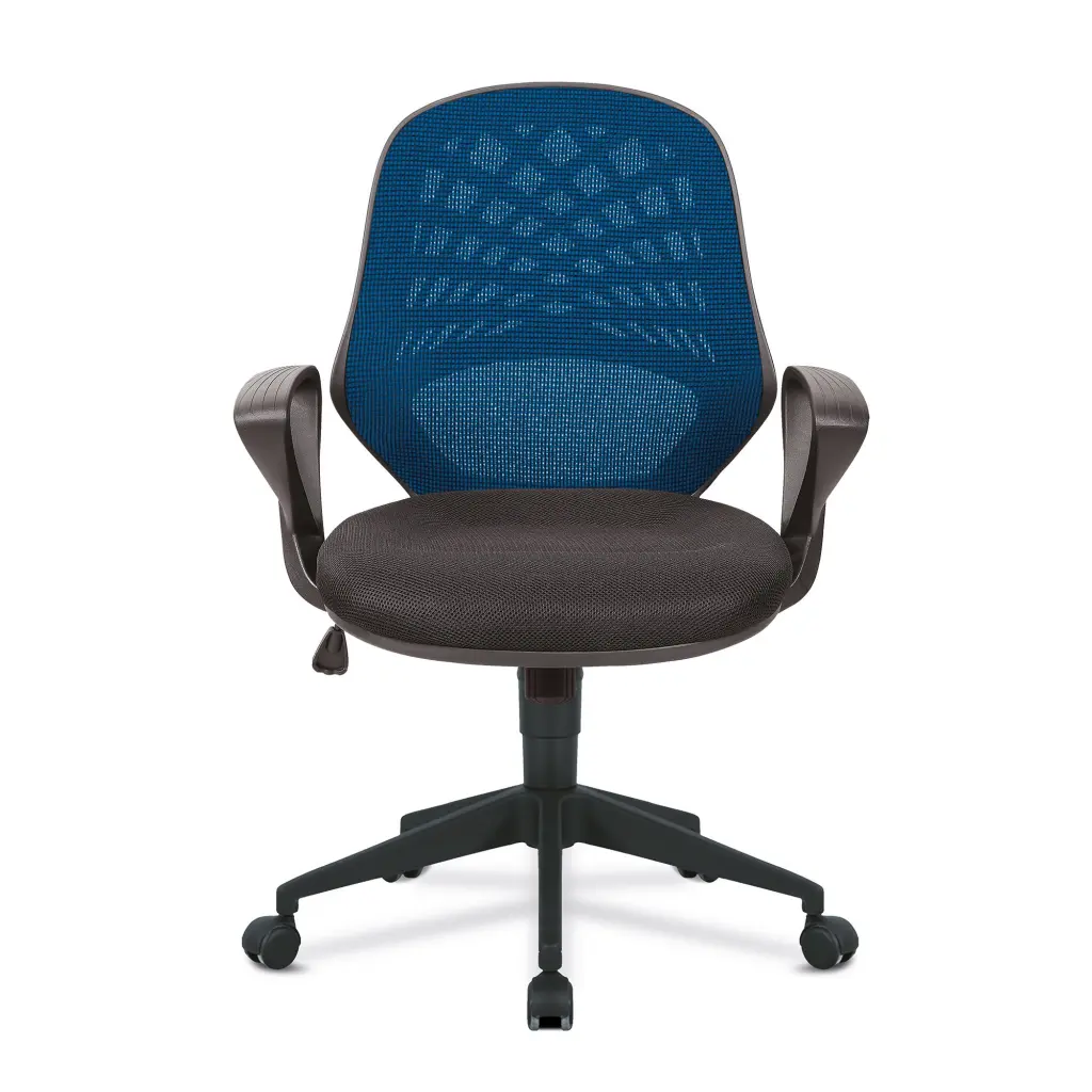 Nautilus Designs Lattice Medium Mesh Back Task Operator Office Chair With Fixed Arms Blue - BCM/K116/BL