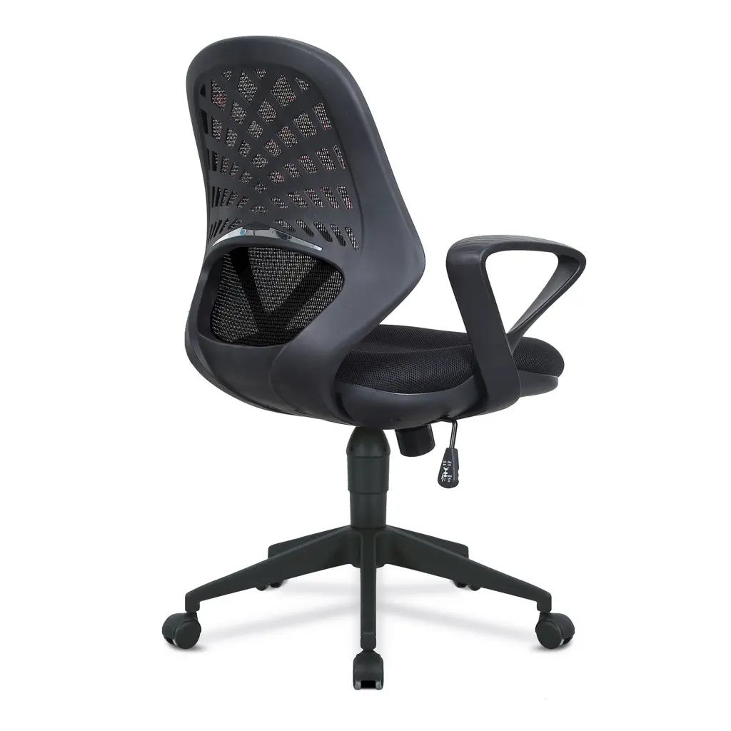 Nautilus Designs Lattice Medium Mesh Back Task Operator Office Chair With Fixed Arms Black - BCM/K116/BK