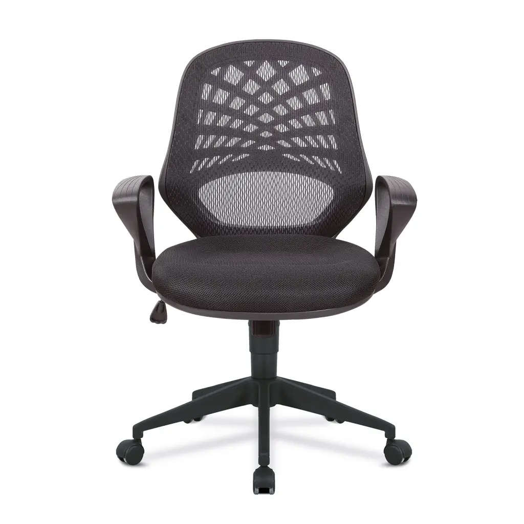 Nautilus Designs Lattice Medium Mesh Back Task Operator Office Chair With Fixed Arms Black - BCM/K116/BK