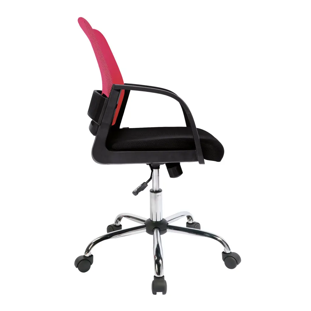 Nautilus Designs Calypso Medium Mesh Back Task Operator Office Chair With Fixed Arms Raspberry - BCM/F1204/RB