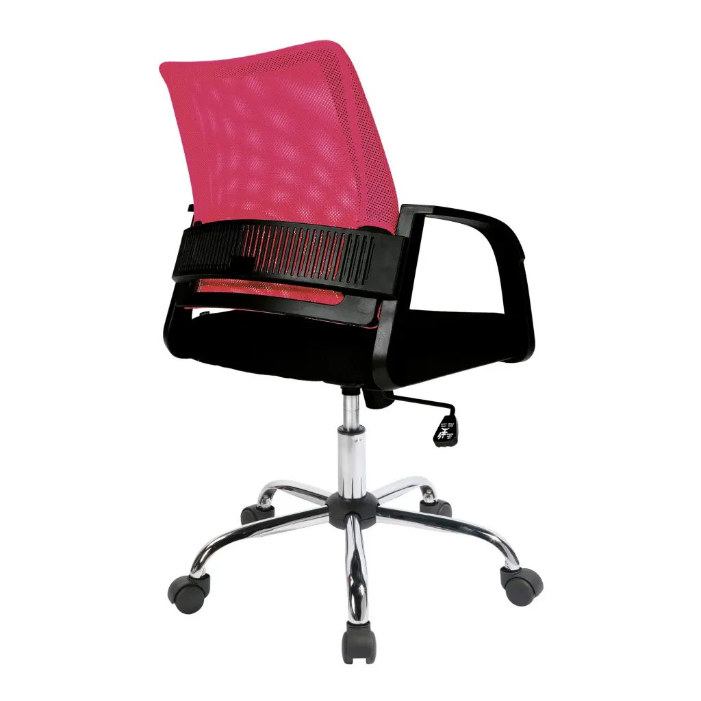 Nautilus Designs Calypso Medium Mesh Back Task Operator Office Chair With Fixed Arms Raspberry - BCM/F1204/RB